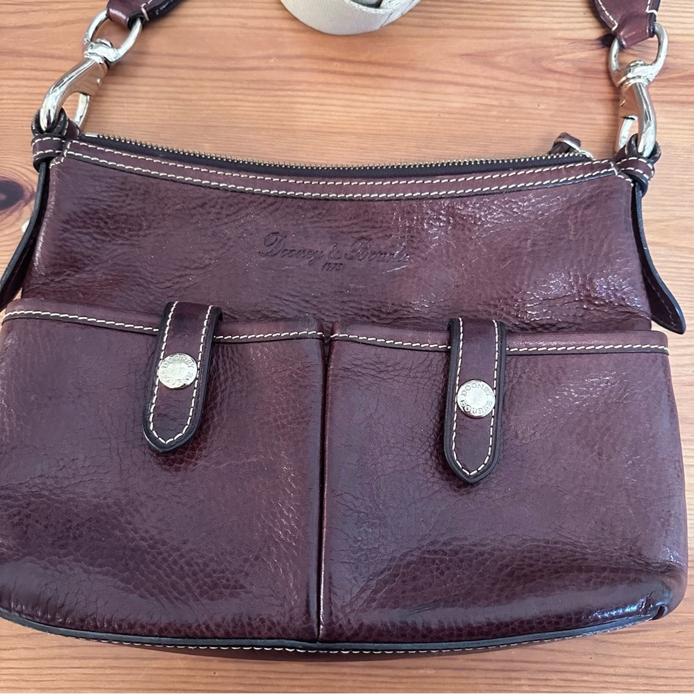 Dooney & Bourke Cognac Genuine Florentine Vachetta Leather Crossbody Bag 11x8